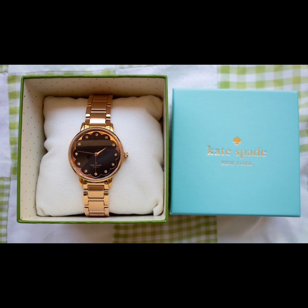 Kate Spade Metro Scallop Watch, Gold & Black